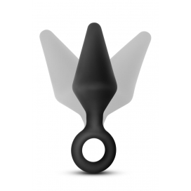 ANAL ADVENTURES PLATINUM SILICONE LOOP PLUG MEDIUM BLACK